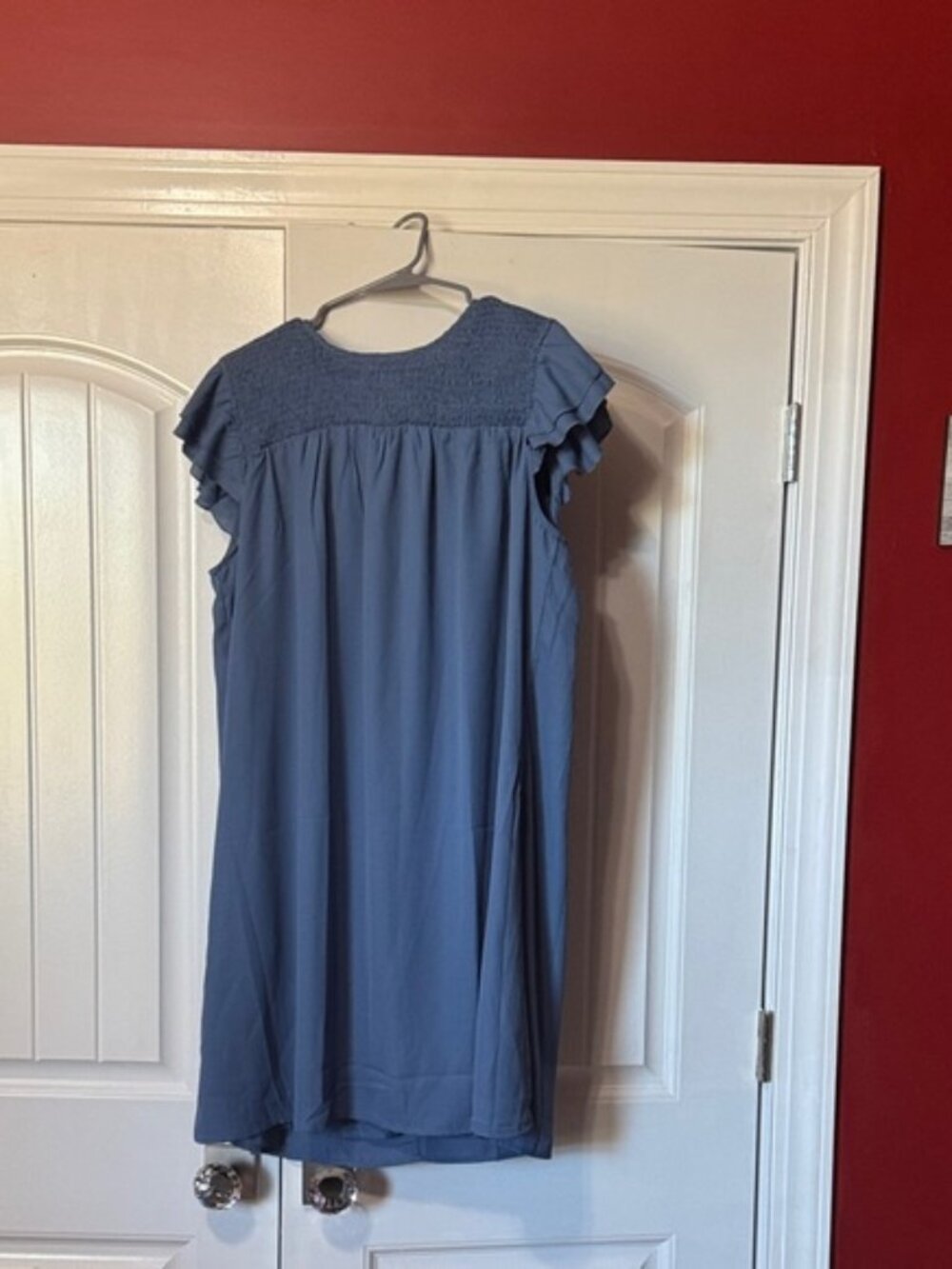 Blue Ruffle Sleeve Dress